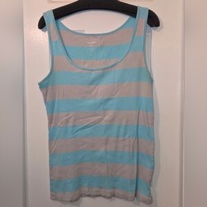 Old Navy: Women's Fitted Blue And Gray Striped Tank Top.  Size XL.
